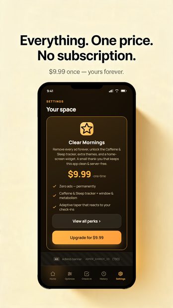 Caffeine Break Buddy screenshot — no subscriptions, nothing to buy
