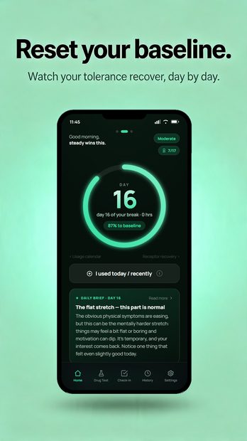 THC Break Buddy screenshot — set your break length and see the finish line from day one