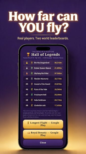 Tiny Dragon Hoard screenshot — the Hall of Legends leaderboard
