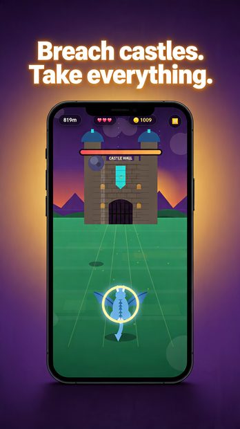 Tiny Dragon Hoard screenshot — breaching a castle siege wall