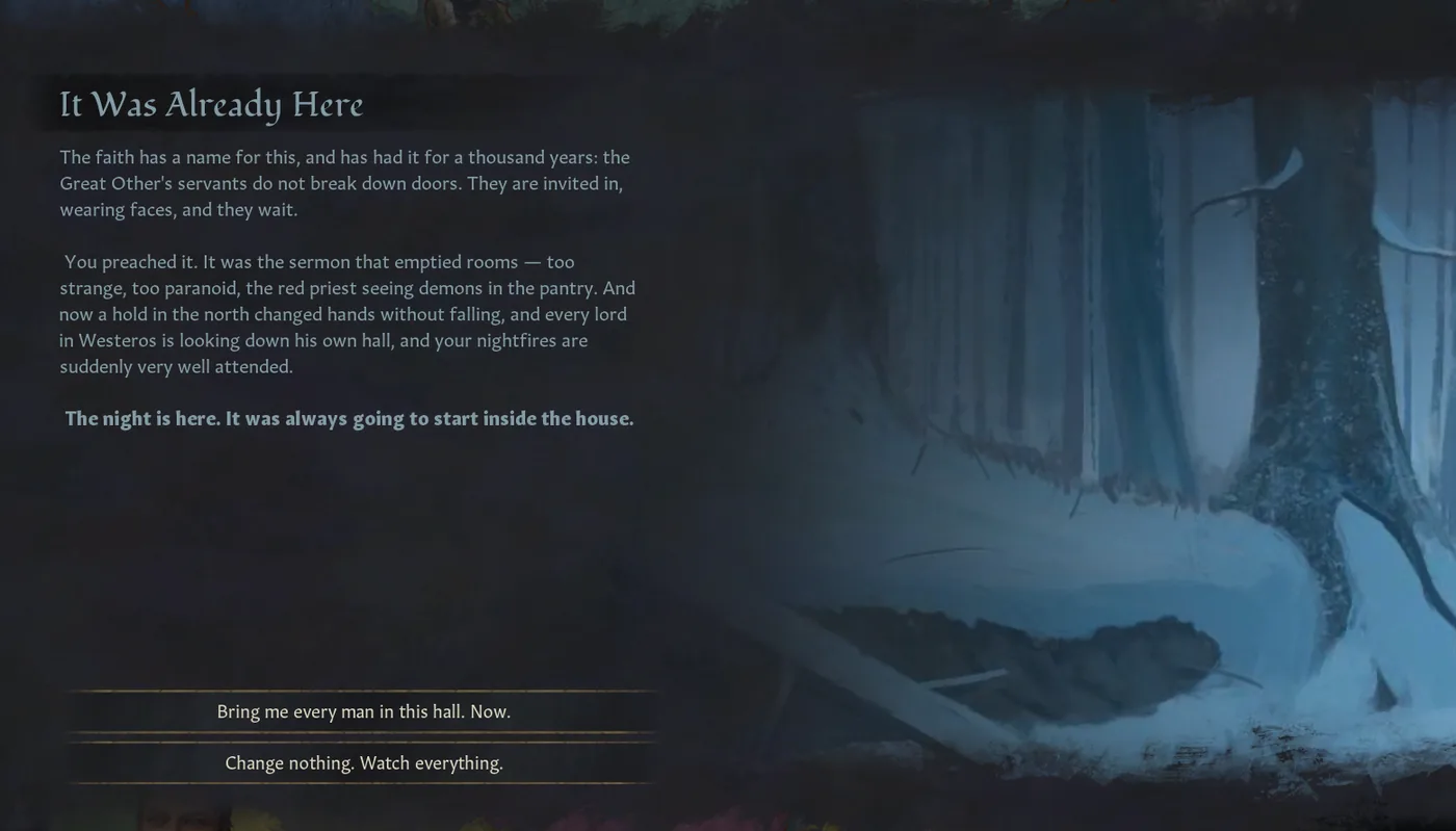 The Long Night title card in Crusader Kings III as the invasion begins