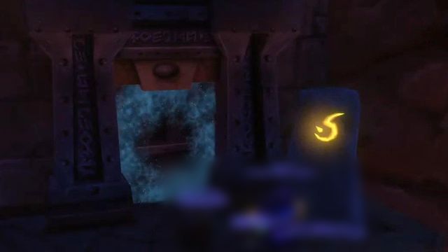 The glowing blue portal into the Hall of Thanes beneath Ironforge